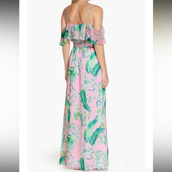 Lilly Pulitzer Size M Zadie Pink & Green Maxi Dress - Picture 2 of 12
